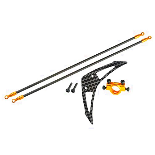 MICROHELI Aluminum/Carbon Fiber Tail Boom Support Mount Set (Gold) - Blade 230S / 230S V2 / 250 CFX