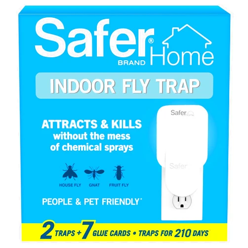 Safer Home Indoor Plug-in Fly Trap - SH502-2R7SR - Effective Fruit Fly Traps for Indoors, Gnat Traps for House Indoor, 400 Sq Ft Protection - Style: 2 Devices + 7 Glue Cards