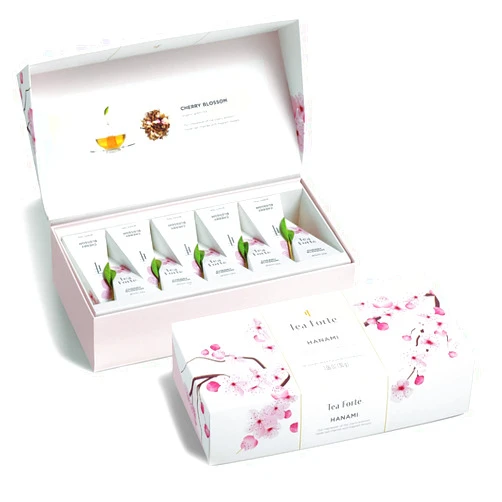Tea Forte Cherry Blossom Organic Green Tea, Petite Presentation Box Tea Sampler Gift Set with 10 Handcrafted Pyramid Tea Infusers