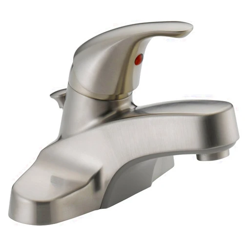 Peerless Centerset Bathroom Faucet Brushed Nickel, Bathroom Sink Faucet, Single Handle, Drain Assembly, Brushed Nickel P136LF-BN