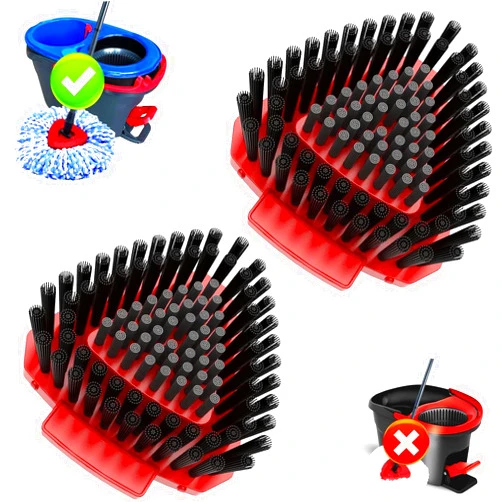 Fatmass 2 Pack Upgraded Spin Mop Replace Scrub Mop Brush Compatible with O Cedar 2 Tank RinseClean, Great for Kitchen, Deck, Bathroom and Shower Floor Scrubber