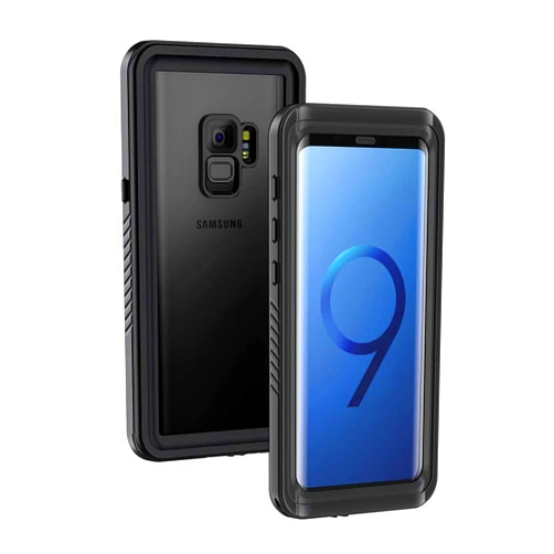 Lanhiem for Samsung Galaxy S9 Case, IP68 Waterproof Dustproof Case with Built-in Screen Protector, Rugged Full Body Shockproof Protective Phone Cover for Samsung S9 (Black)