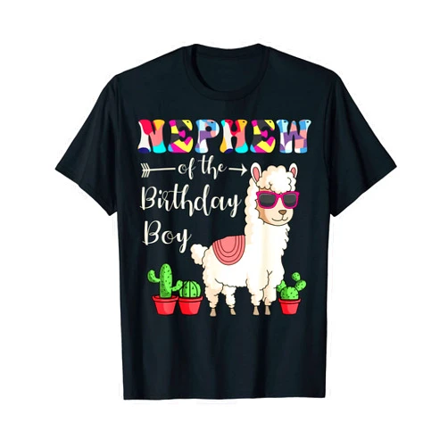 LLama Theme Birthday Party Apparel Nephew Of The Birthday Boy LLama Bday Party Celebration T-Shirt