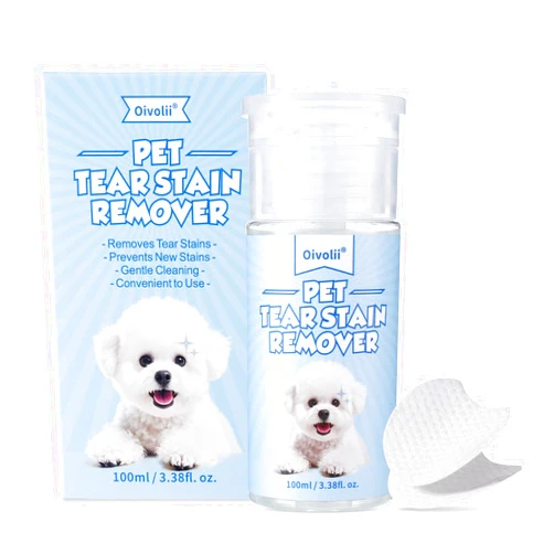 Oivolii Tear Stain Remover for Dogs & Cats – Natural Gentle Liquid, Safe & Non-Irritating, Effectively Cleans Tear Stains, Eye Discharge & Debris
