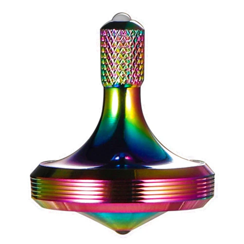 CHEETOP Precision Metal Spinning Top, Well Made Stainless Steel Spin Long Lasting Exceed 8 Mins Desktop Gyro EDC Toy, Perfect Balance Easy to Use Kill Time Efficiently (Pro Max-Iridescent)