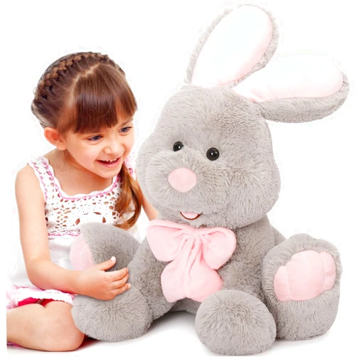 Lanmore MaoGoLan Lanmore Giant Bunny Stuffed Animal Easter Rabbit Toy Plush, Soft Animal Pillow for Boy Girl Girlfriend, for Easter Christmas Valentine's Day, Gray, 31.5 inches