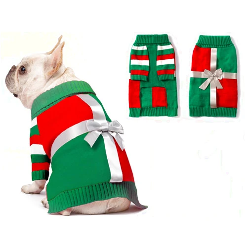 Roseelk Dog Christmas Sweater for Medium Size Dog - Puppy Gift Medium Warm Santa Clothes in Winter, Turtleneck Pullover Design for Boy Girl Pet, Doggies, Cat, Kitten Weiner Bulldog Beagles(M, Xmas)