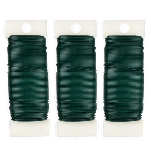 Phinus 3 Pack Floral Wire, 118 Yards 22 Gauge Green Florist Wire, Flexible Green Wire Paddle Wire for Crafts, Christmas Wreaths Tree, Garland and Floral Flower Arrangements