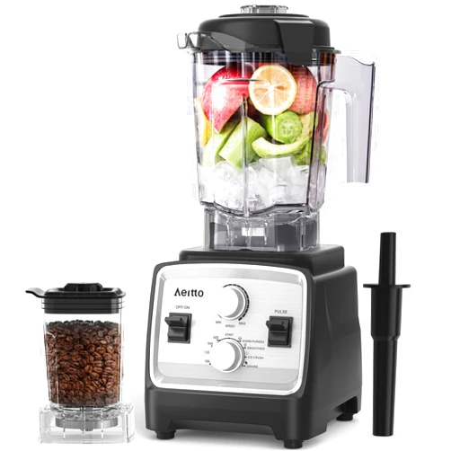 Aeitto Blenders for Kitchen with 1800W Motor, 68Oz. Large Capacity, 2-in-1 Blender & Grinder Combo, BPA-Free Countertop Professional Blender for Smoothies, Ice Crush, Frozen Drinks, Silver