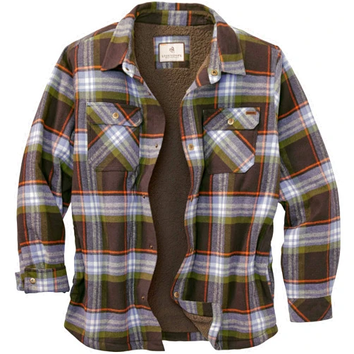 Legendary Whitetails Men's Deer Camp Berber Lined Flannel Shirt Jacket
