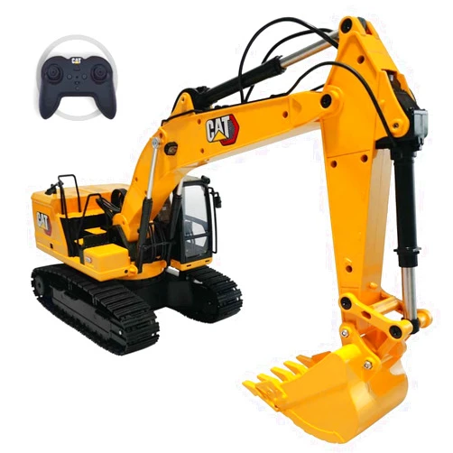 Diecast Masters RC Truck Cat 320 Excavator w/ Grapple & Hammer |Fully Functional Radio Control Excavator Truck | 1:16 Scale Model Remote Control, RC Caterpillar Trucks | CAT Yellow Diecast Model 28005