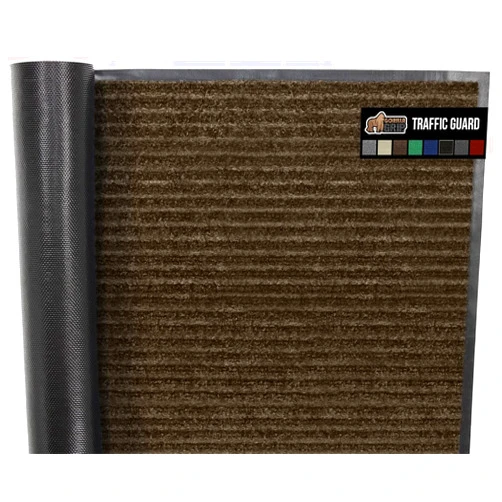 Gorilla Grip Waterproof Heavy Duty Traffic Guard Doormat, Stain and Fade Resistant, Durable Rubber, Low Profile Door Mat, Shoe Scraper, Welcome Mats for Entry, 35x23, Brown