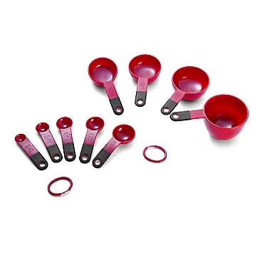 Lifetime Brands KitchenAid Classic Measuring Cups And Spoons Set, Set of 9, Red/Black