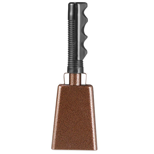 Bedwina Steel Cow Bell Loud Cheering Noise Makers for Sporting Events, Cowbell with Handle For Football Games, School Spirit, Rallies & Celebrations - Large Cow Bells Copper Matel Percussion Music Instrument