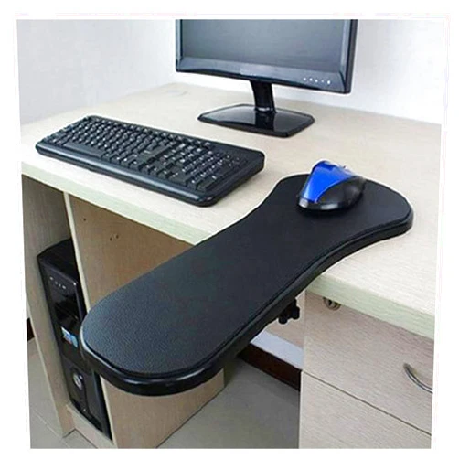 ALCKO Computer Arm Rest for Desk, Adjustable Arm Rest Support for Computer Desk Ergonomic Arm Rest Extender Rotating Mouse Pad Holder for Table, Office