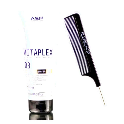 Affinage ASP Luxury Vitaplex Biomimetic Hair Treatment 03 Bond Preserver (w/ Sleek Comb) Vita Plex , Keratin Structure Cuticle (6.8 oz / 200 ml)