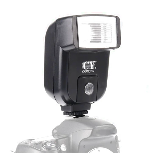 FocusFoto YINYAN CY-20 Universal Hot Shoe On-Camera Flash Speedlite Electronic Speedlight with Sync Port for Nikon Canon Panasonic Olympus Pentax Alpha Digital DSLR Camera Flash Light