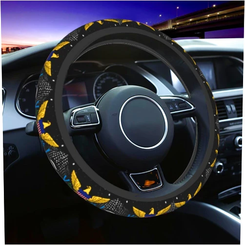 SwpWab Flag of The United States Virgin Islands Auto Stretch Steering Wheel Cover Skidproof Available for Most Trucks, Suvs, Cars, 14.5-15.5 Inch