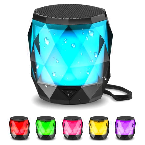 LFS Portable Bluetooth Speaker with Lights, Night Light Wireless Magnetic Waterproof Speaker, 7 Color LED Auto-Changing,TWS,Perfect Mini Speaker for Shower, Home, Outdoor (Multicolor)