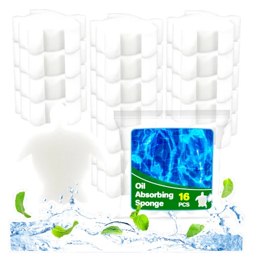 MAQIHAN Pool Sponge Oil Absorber 16PCS - Pool Scum Sponge,Pool Sponges That Soak Up Oil Hot Tub Sponge Oil Absorbing Sponge Turtle Oil Scum Absorbing Filter Sponge for Hot Tub Swimming Pool,Spa