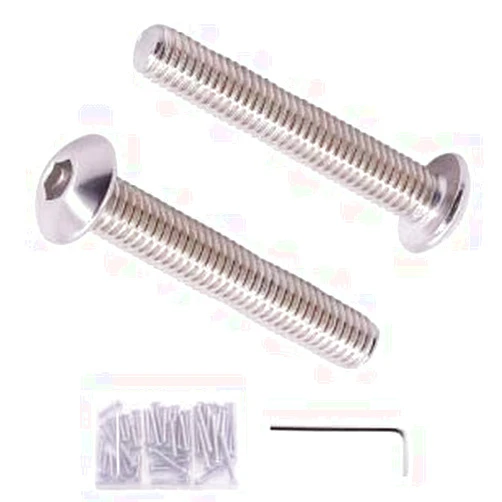 AOESIN M4 x 12mm, 20mm, 30mm Stainless Button Head Socket Cap Screws & Bolts Assortment 60 Pcs in Total, 304 Stainless Steel, Full Thread
