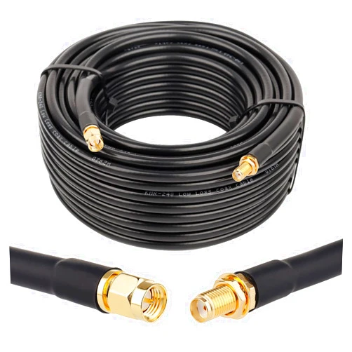 XRDS -RF 50ft SMA Male to SMA Female Coax Extension Cable, 50 Ohm KMR240 Low Loss SMA Coax Coaxial Cable with SMA Connectors for 3G/4G/5G/LTE/ADS-B/WiFi/RF/Ham/Radio