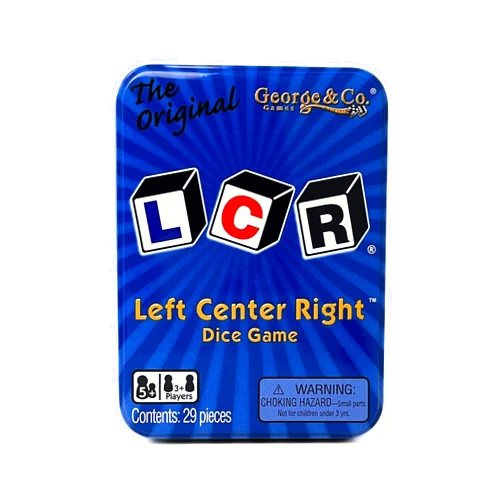 LCR® Left Center Right™ Dice Game - Blue Tin