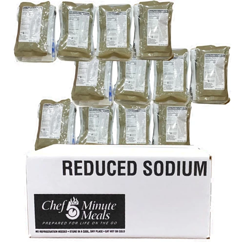 Chef 5 Minute Meals - Reduced Sodium Meal Kits - Emergency Meals - Ready to Eat MRE