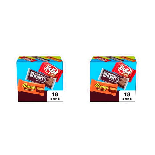 HERSHEY'S, KIT KAT and REESE'S Assorted Milk Chocolate, Full Size Easter Candy Bar Variety Box, 27.3 oz (18 Count) (Pack of 2)