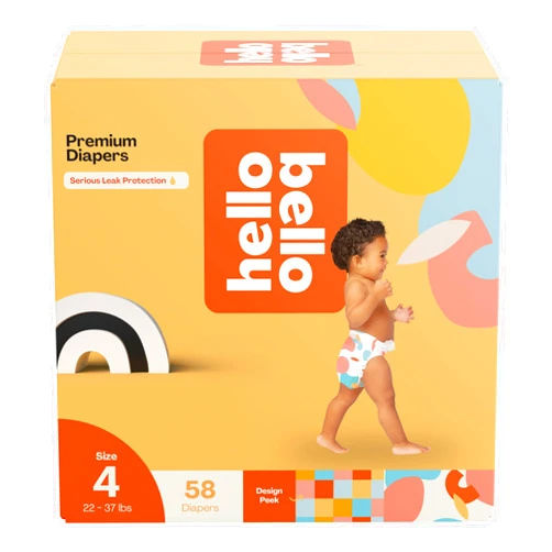 Hello Bello Premium Diapers Size 4, Honeysuckle Designs, 58ct Club Box, Hypoallergenic and Extra Absorbent