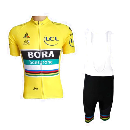 SGCIKER 2022 Mens Professional Team Bora Cycling Jersey Set,Short Sleeve Bike Clothing Bib Short Kits Gel Pad