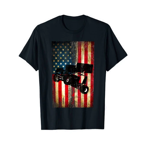 McGlone Motorsports Sprint Car Dirt Track Racing Distressed American Flag T-Shirt