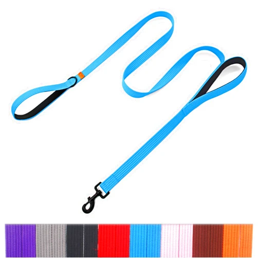 lynxking Dog Training Leash Double Handle Dog Leash Heavy Duty 6ft Webbing 2 Padded Handles Leash Long Reflective Safety Walking Lead for Small Medium Large Dogs
