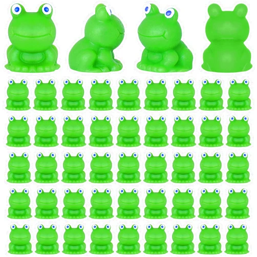 Yuronam 50 PCS Mini Frogs Garden Decor Tiny Plastic Frogs Miniature Resin Frog Figurines for Fairy Garden Miniature Moss Landscape Decoration (0.59 x 0.6 inches)