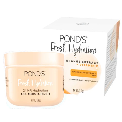 POND'S Orange Extract & Vitamin C Gel Face Moisturizer For Renewed and Luminous Skin, 3.4 oz