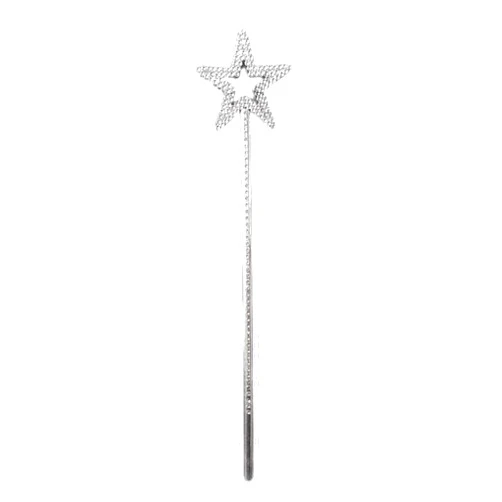 HUAYIMEIYI Silver 13 Inches Star Wand Princess Fairy Plating Silver Star Wands