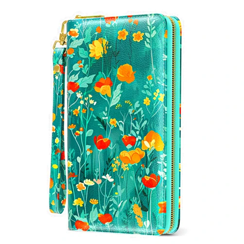 Aiawoxc Womens Wallet, RFID Wristlet Wallets for Women, Ladies Clutch Purses, Large Travel Card Holder with Phone Holder