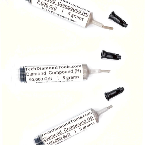 TechDiamondTools Kit of 3 Diamond Polishing Compound Polishing Paste USA Made 8000 50000 100000 Grit for Marble Glass Metal Rock Jewelry Resin Silver Gemstone with High Concentration of Diamond Powder