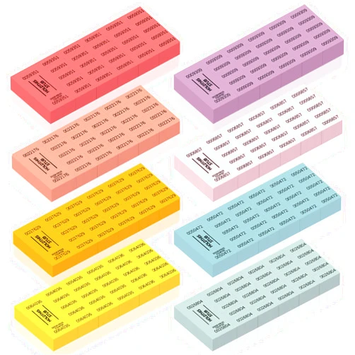 Whaline 504 Sheets Raffle Tickets with 25 Bid Numbers 8 Colors Auction Tickets Serial Numbered Silent Penny Auction Tickets for Lottery School Church Event, 9 x 3.3 in