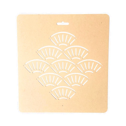 THEALESE Sashiko Stencil by Acrylic - Sashiko Embroidery Pattern - Quilting Stencil | Fan-Shaped