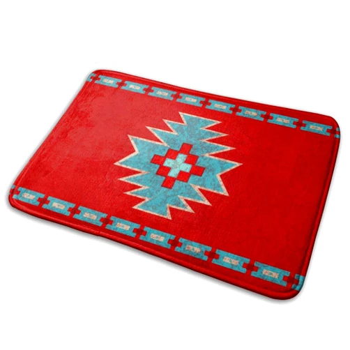 Tiniytie Red Western Southwest Mesas Bathroom Rugs Bath Mat Door Mats Memory Foam Front Rug Carpet for Inside Outdoor 15.7 X 23.5 in 40 X 60 cm