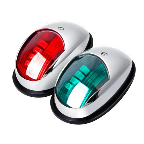 Obcursco Boat Navigation Lights, LED Red and Green Vertical Mount for Bow and Stern, IP67 Waterproof Marine Lights for Pontoon, Bass, and Jon Boats(Sliver)