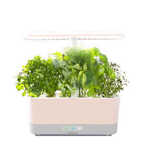 AeroGarden Harvest Slim Indoor Garden Hydroponic System with LED Grow Light and Herb Kit, Holds Up to 6 Pods, Pink