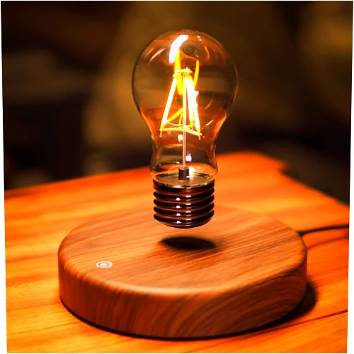 HCNT Levitating Bulb Lamp Magnetic Floating LED Light Desk Lamp Table lamp Night Light, 360 Degree Automatic Rotating Light for Unique Gifts Room Home Office Decor