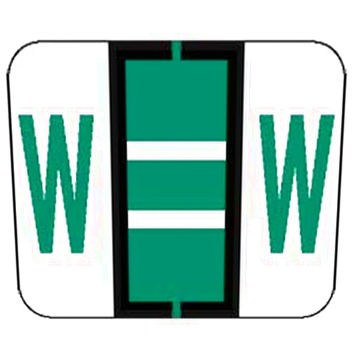 AMZfiling Alphabetic Color Code Labels, Compatible with Smead BCCR- Letter W, Dark Green (120/Package)