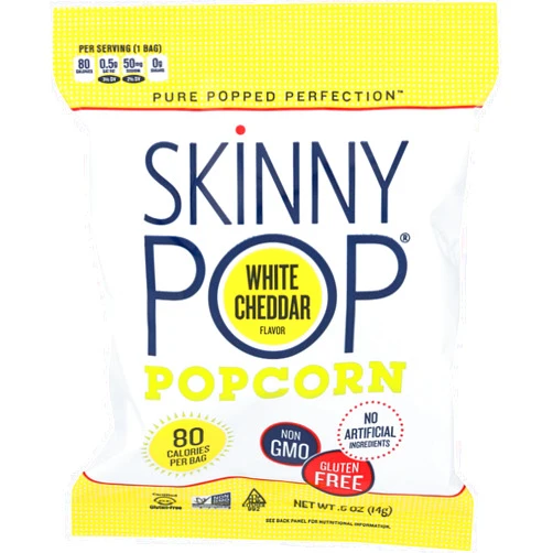SkinnyPop Skinny Pop White Cheddar Popcorn, 0.5 OZ