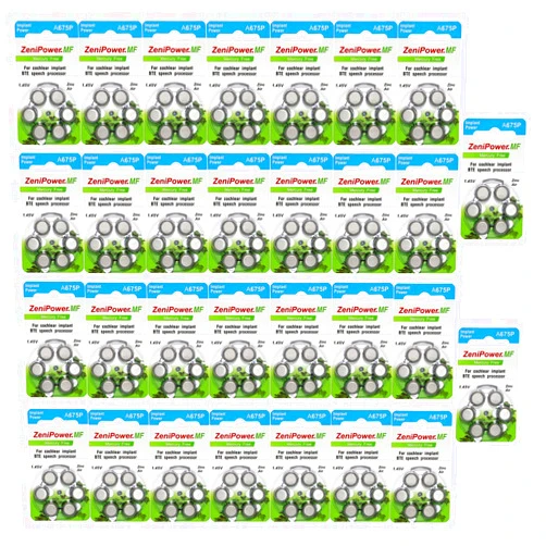 ZeniPower Mercury Free Cochlear Implant 180 Batteries