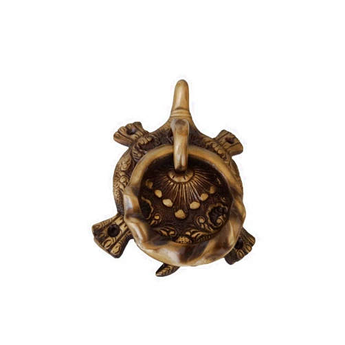 CHAKRIK Black Antique, Brass, Ring Door Knocker (Brass Tortoise Door Knocker)