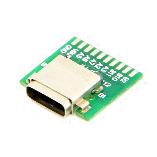 JSER DIY 24pin USB 3.1 Type C Male & Female Plug & Socket Connector SMT Solder Type with PC Board 1Set 2pcs