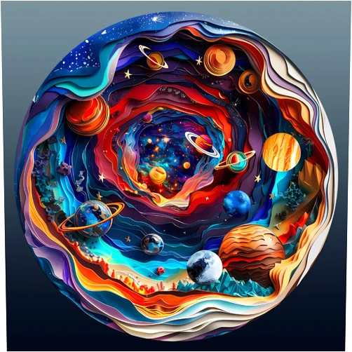 Welsky Wooden Puzzle for Adults-3D Visual Effect UniverseUnique Shape Advanced Wooden Jigsaw Puzzle for Adults and Kids,Best Gift,Wood Puzzles,Challenge Wooden Jigsaw Puzzle (Universe, Small)
